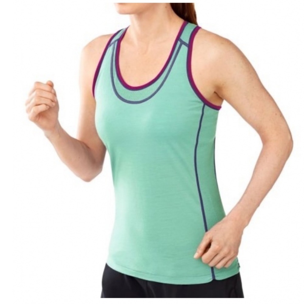 Smartwool PhD Ultralight Merino Wool Racerback Tank Top Mint Size M